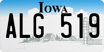 IA license plate ALG519