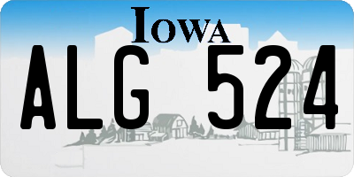 IA license plate ALG524