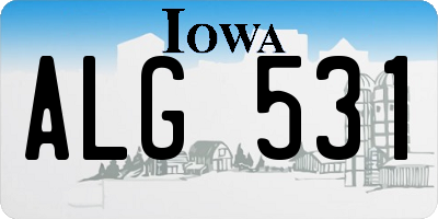 IA license plate ALG531