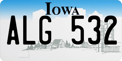 IA license plate ALG532