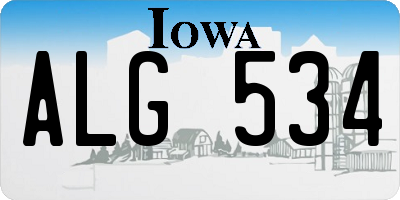 IA license plate ALG534