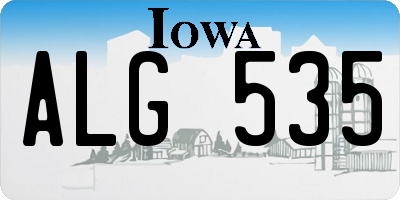 IA license plate ALG535