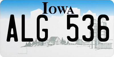 IA license plate ALG536