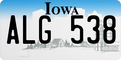 IA license plate ALG538