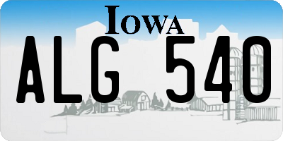 IA license plate ALG540