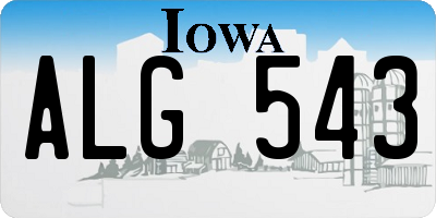 IA license plate ALG543