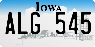IA license plate ALG545