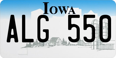 IA license plate ALG550