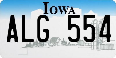 IA license plate ALG554