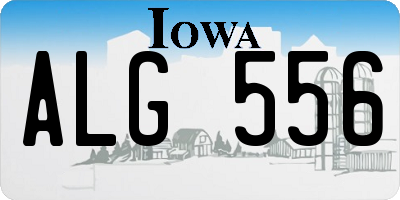 IA license plate ALG556
