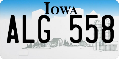 IA license plate ALG558