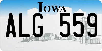 IA license plate ALG559