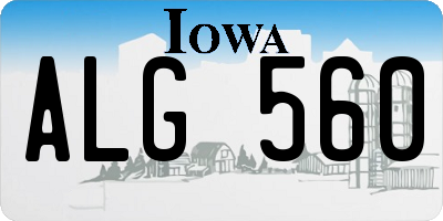 IA license plate ALG560