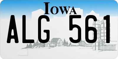IA license plate ALG561