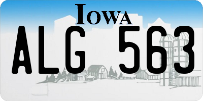 IA license plate ALG563
