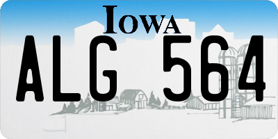 IA license plate ALG564