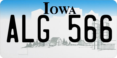 IA license plate ALG566