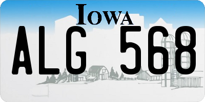 IA license plate ALG568