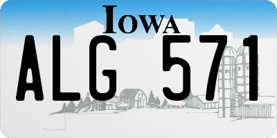 IA license plate ALG571