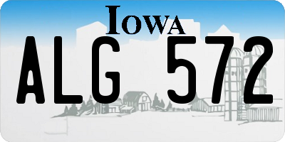 IA license plate ALG572
