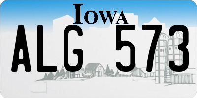 IA license plate ALG573