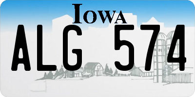 IA license plate ALG574