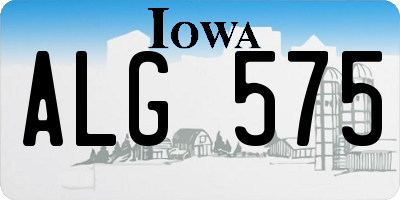 IA license plate ALG575