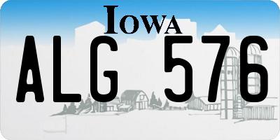 IA license plate ALG576