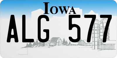 IA license plate ALG577