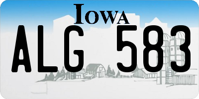 IA license plate ALG583