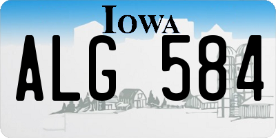IA license plate ALG584