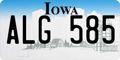 IA license plate ALG585