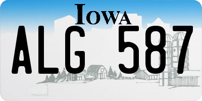 IA license plate ALG587