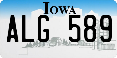 IA license plate ALG589