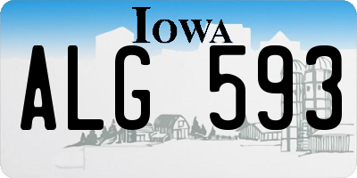 IA license plate ALG593