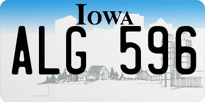 IA license plate ALG596