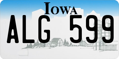 IA license plate ALG599