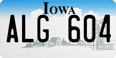 IA license plate ALG604