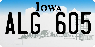 IA license plate ALG605