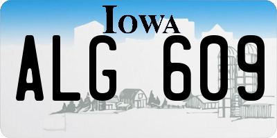 IA license plate ALG609