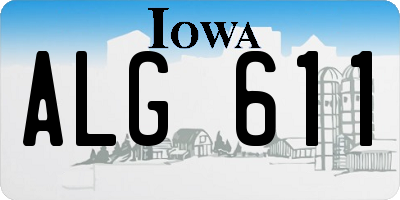 IA license plate ALG611