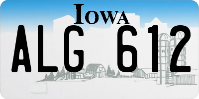 IA license plate ALG612