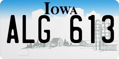 IA license plate ALG613