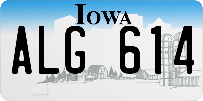 IA license plate ALG614