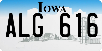 IA license plate ALG616
