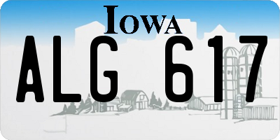 IA license plate ALG617