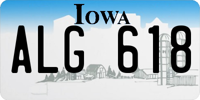 IA license plate ALG618
