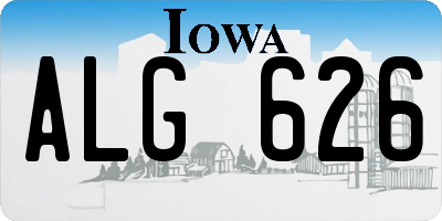 IA license plate ALG626