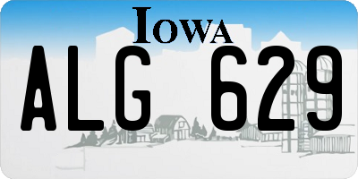 IA license plate ALG629