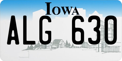 IA license plate ALG630